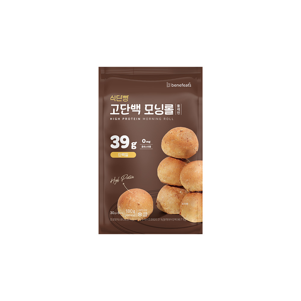 [베네핏츠] 식단빵 고단백 모닝롤 플레인 180g (6개입)